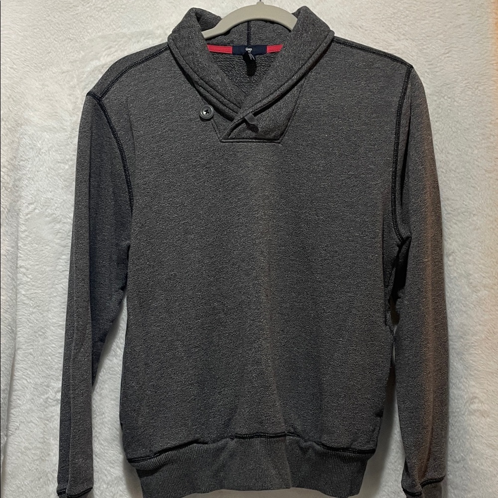 GAP Men's Dark Gray Shawl Collar Sweater